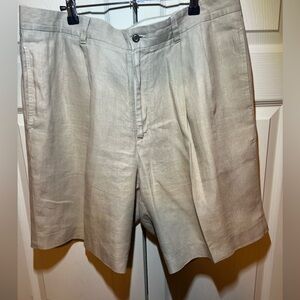 Brooks Brothers Khaki Linen Dress Shorts, 36W